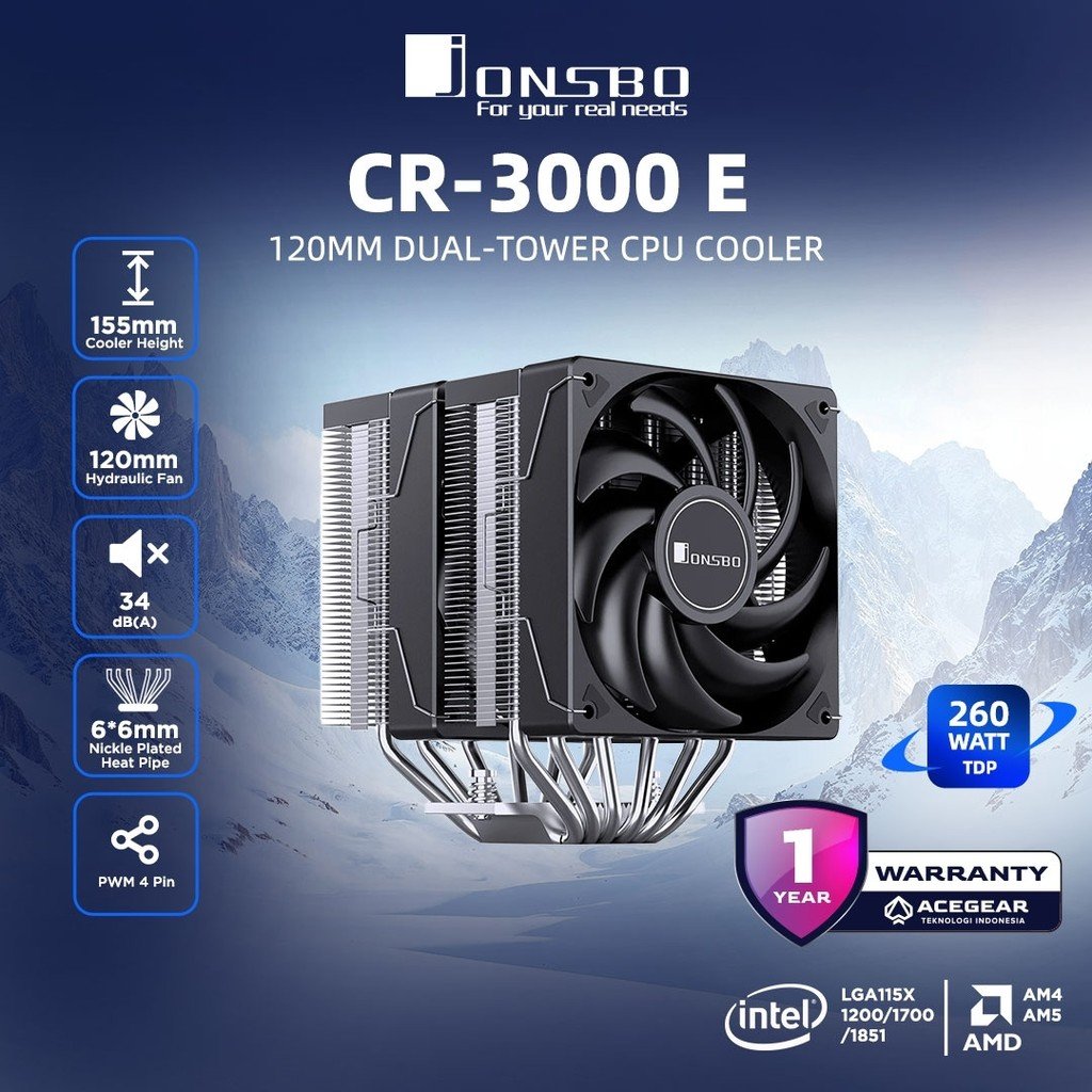 Jonsbo CR-3000E Black - Mặt trước